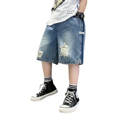 Korean Style Ripped Denim Shorts for Girls 2026