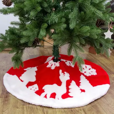 New Christmas Tree Dress Apron Velvet Cotton Wool 90cm