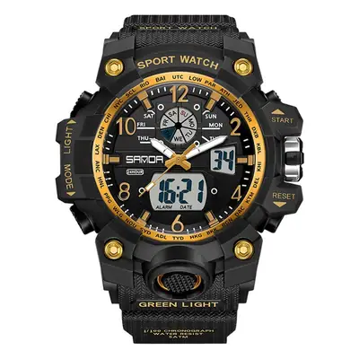 Men's Black Sport Watch with Dual Display & Alarm Clock