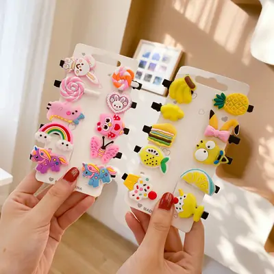 Fruit & Princess Hair Clips for Girls Soft Rubber