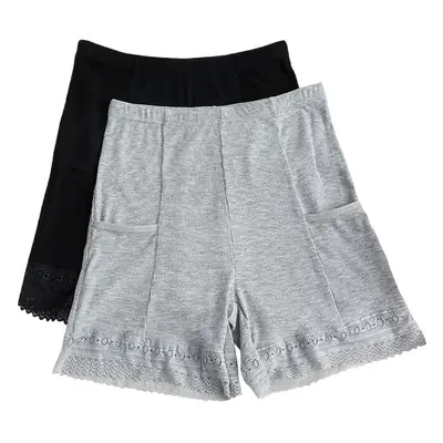 Women's Black Lace Three-Quarter Safety Pants