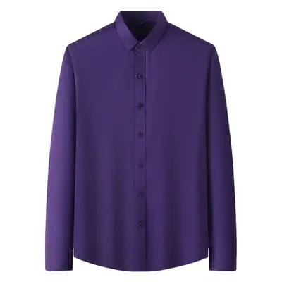 Purple Men's Long Sleeve Slim Fit Shirt
