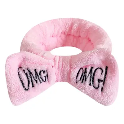 Pink Embroidered Bow Headband for Women