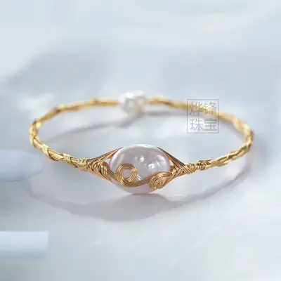 Golden Pearl Adjustable Bracelet for Women