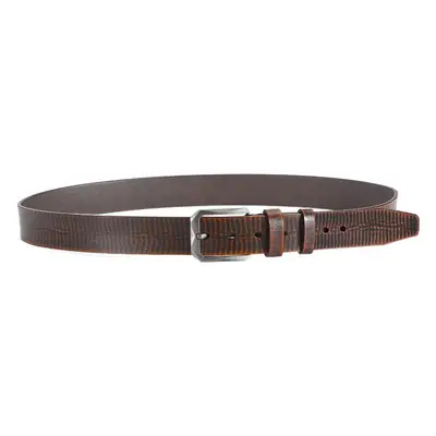 Men's Black Leather Belt with Silver Buckle
