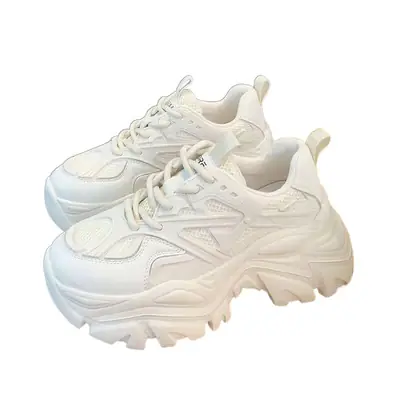 Women White Thick Heel Muffin Shoes