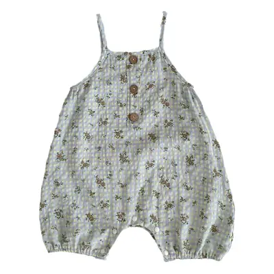 Baby Floral Printed Overalls Light Blue 2025