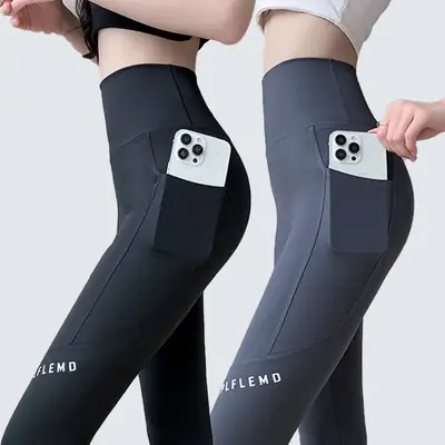 Women's High Waist Stretch Yoga Pants with Side Pocket