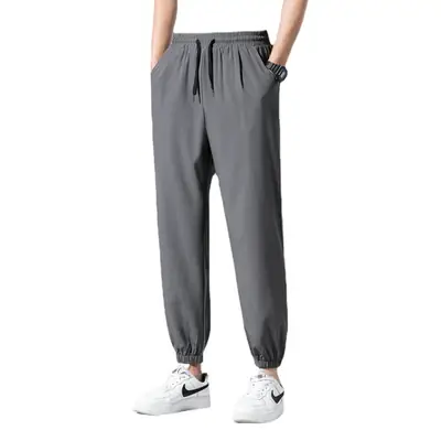 2023 Summer Ice Silk Loose Ankle-Tied Sports Pants for Men