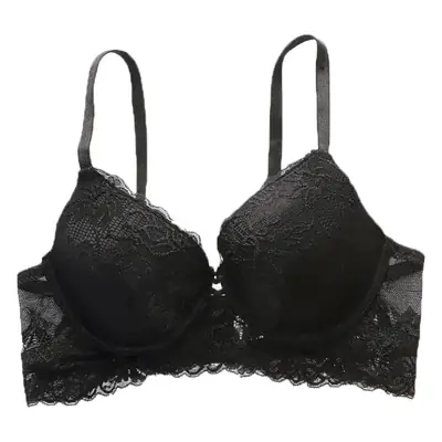 Black Lace Ultra-Thin Bra for Small Chest Large Underwear