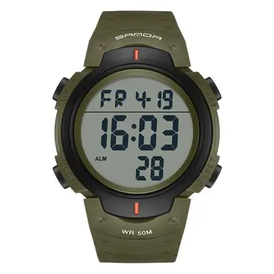 Sanda Black Waterproof 30m Sport Watch for Boys Girls