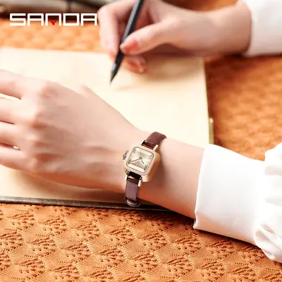 Sanda Rose Gold Square Quartz Watch for Women