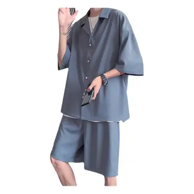 Men Black Casual Half Sleeve Shirt & Shorts Set