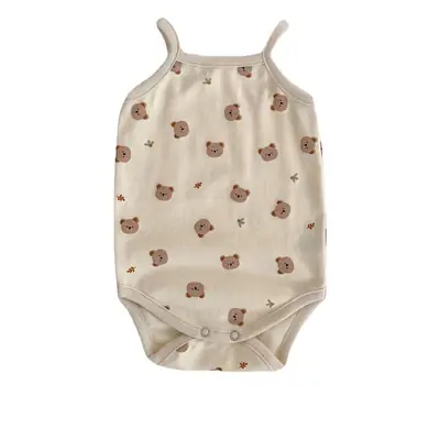 Baby Sleeveless Outfit Bear Floral Harem Set