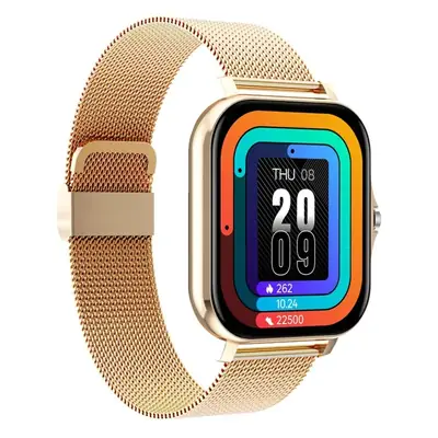 Gold Mesh Smart Watch with Touch Screen & Bluetooth