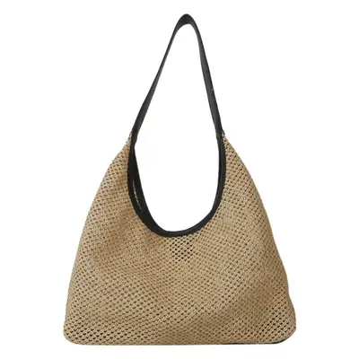 Vintage Woven Straw Tote Bag for Women Large Capacity
