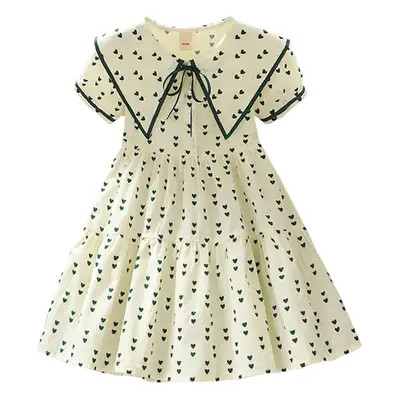 Girls Dress Summer Navy Collar Princess Style