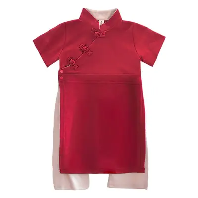 Red Chinese Tang Suit for Kids 1-2Yr Spring Autumn Winter