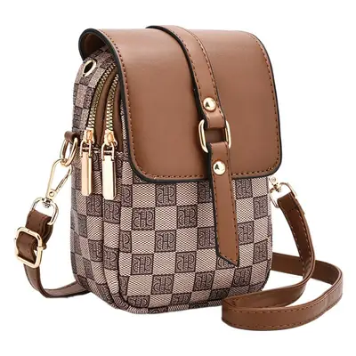 Women's Mini Crossbody Phone Bag Brown Leather