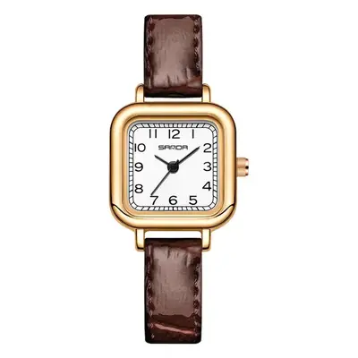 Sanda Women's Gold Square Dial Quartz Belt Watch