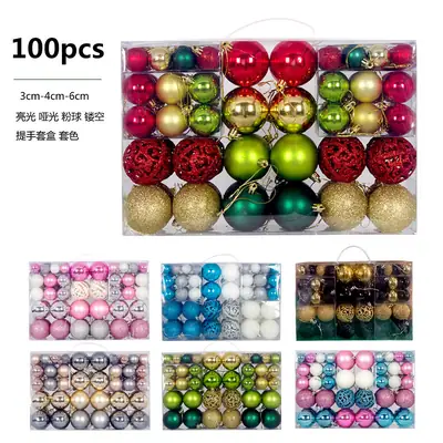 Cross-border 100PCs Christmas Balls 3-6cm Matte Red White
