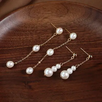 Classic Pearl Tassel Earrings for Women