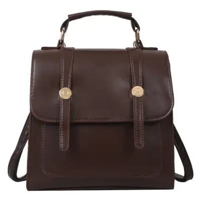 Women's Black Shoulder Backpack with Pom Pom Charm
