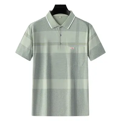 Summer Men's Short-Sleeved T-Shirts for Middle-Aged and Elderly People Flap Pocket Pants Tops Sweatshirts Loose Daddy Polo Shirts Manufacturer Wholesale