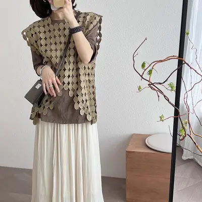 French Vests with Lace Hollow Design