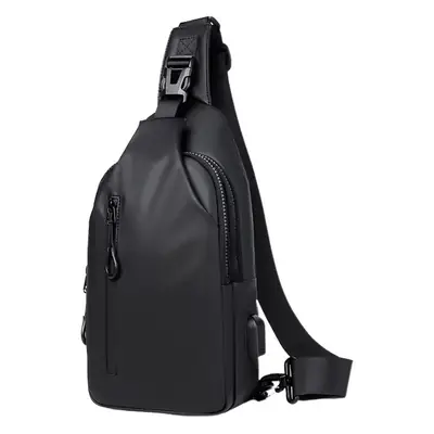 Men's Waterproof Casual Chest Bag Black Travel Commuter