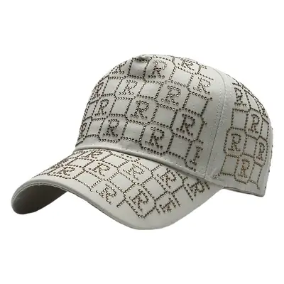 Korean Style Rhinestone Letter R Cap for Women