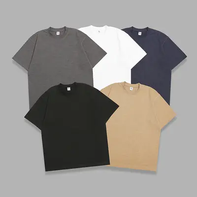 Men Grey Cotton T-Shirt Loose Fit 320g