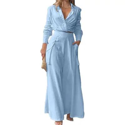 Women's Orange Silk Long Sleeve Winter Suit with Waist Tie