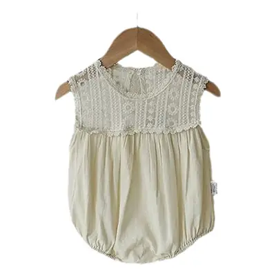White Baby Lace Sleeveless Jumpsuit for Girls