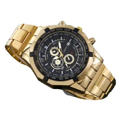 Men's Steel Band Quartz Watch with Calendar