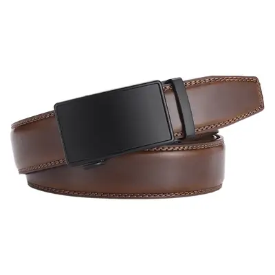 Men's Brown Pure Cowhide Belt with Automatic Buckle