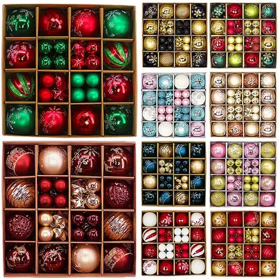 Cross-Border Christmas Balls 44PCs 3-6cm Electroplated