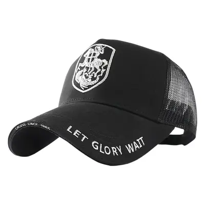 Men's Black Crested Mesh Baseball Cap Summer Wear