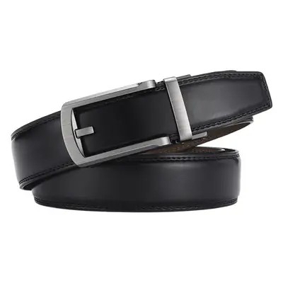 Men's Genuine Cowhide Belt Brown Automatic Buckle