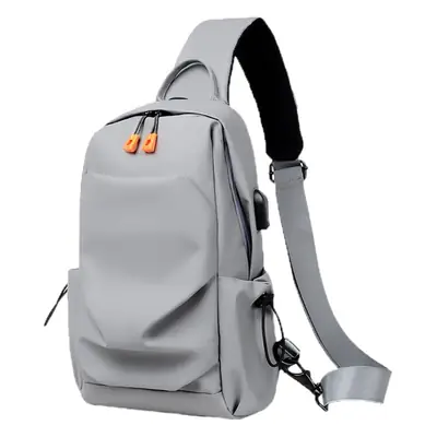 Men's Waterproof Crossbody Bag Black Multi Layer