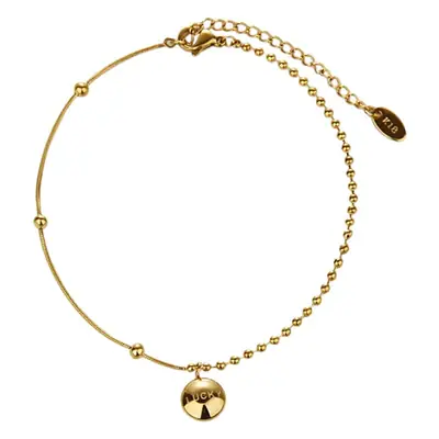18K Gold Lucky Bean Anklet for Women