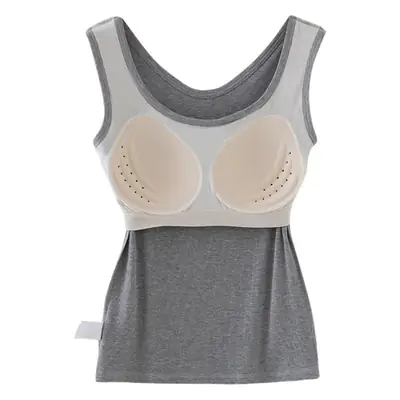 White Silk Sleeveless Padded Cup Vest Adjustable Comfort