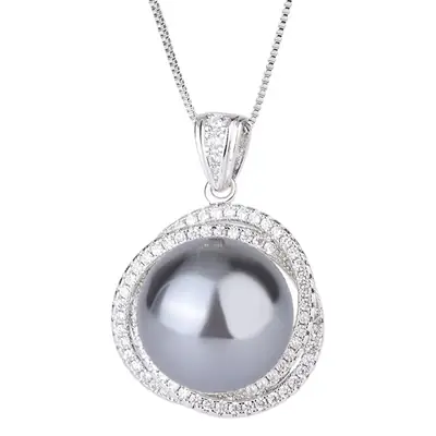 Imitation Pearl Earrings with Diamond Set