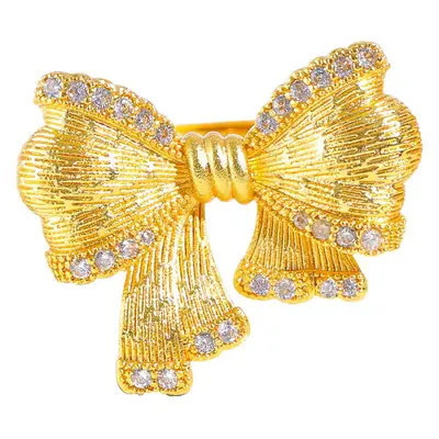 Gold Sand Gold Bow Ring Adjustable Jewelry Gift