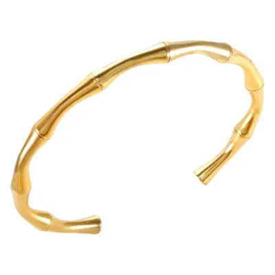 Gold Half-Open Bamboo Bracelet for Women