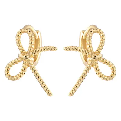 Korean Style Hollow Bow Earrings 925 Silver