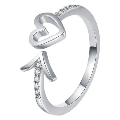 Women's Open-mouth Diamond Ring Silver Gold Design