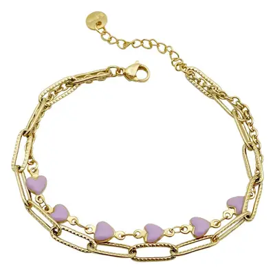 Vintage Gold Chain Bracelet with Colorful Stones