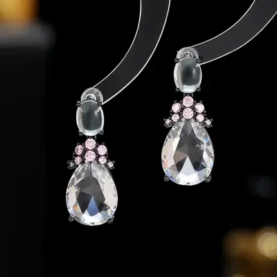 S925 Silver Zircon Drop Earrings Wholesale