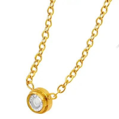 European American Cross Border Mini Diamond Titanium Necklace